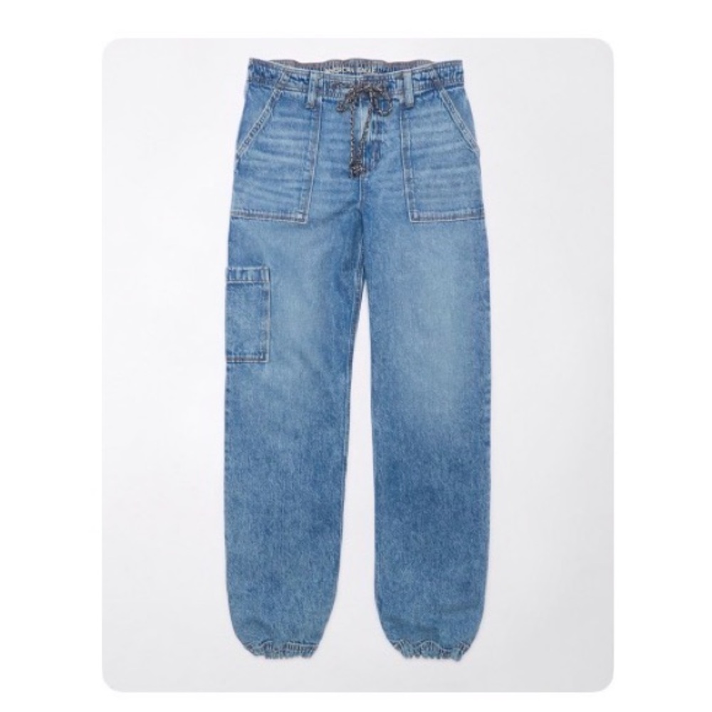 AE Dreamy Drape Stretch High-Waisted Baggy Cargo Jogger Jean